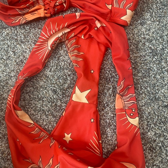 Zaful Celestial Sun and Moon Red Bikini Set sz 6 /medium - Picture 9 of 9